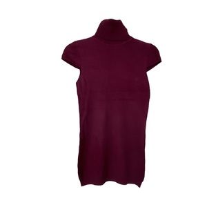 Marciano Burgundy Capped Sleeves Turtleneck - Size XS